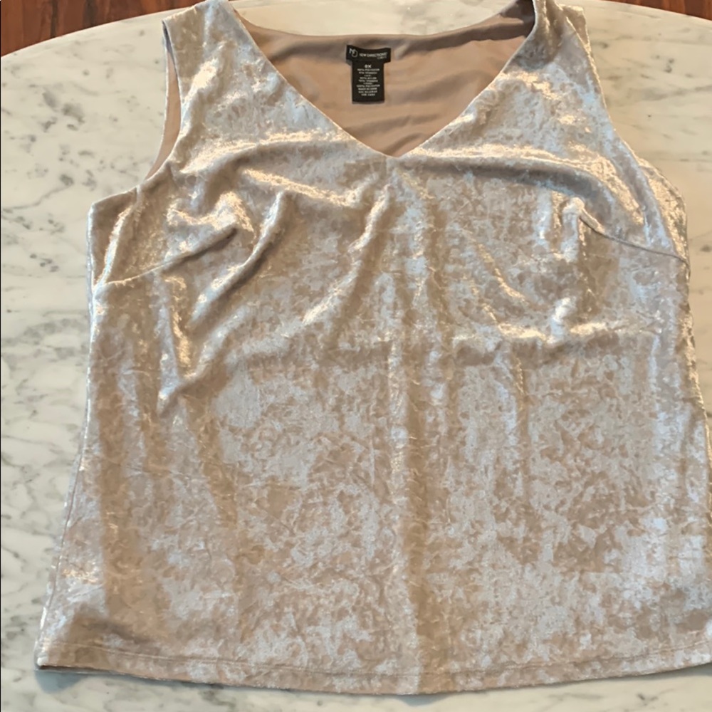 Velvet Sleeveless Top - Cream